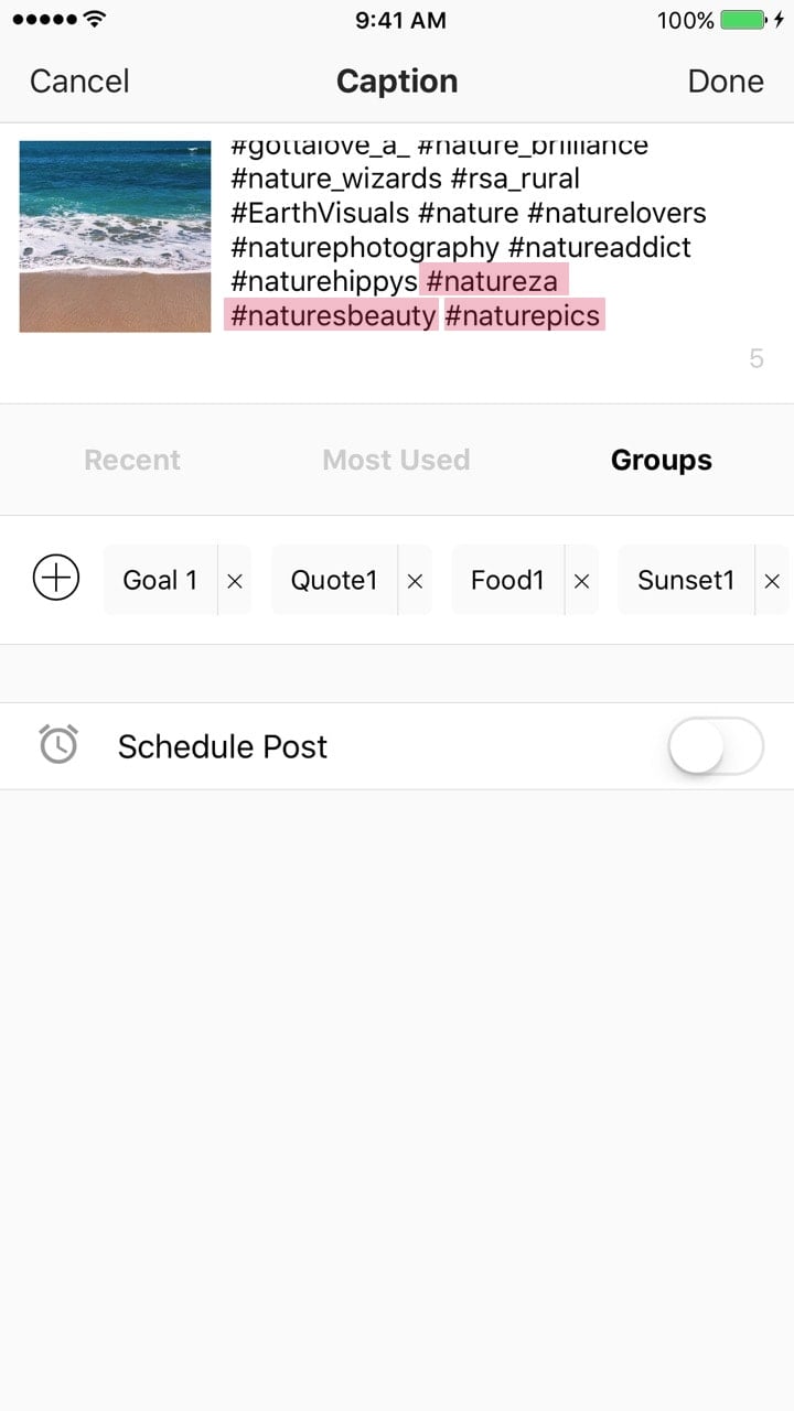 Step 3: Add or remove Instagram hashtags in your list.