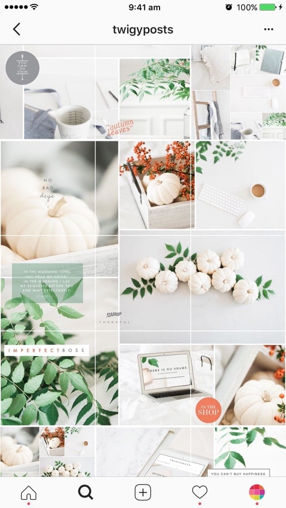 aesthetic instagram grid layout