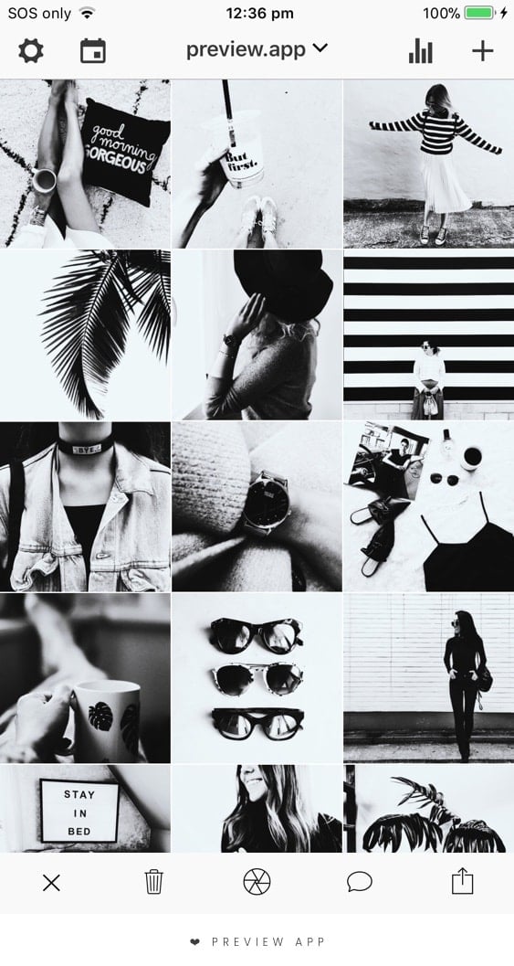 filters in the black white filter pack - 16 instagram feed goals examples ideas and tips