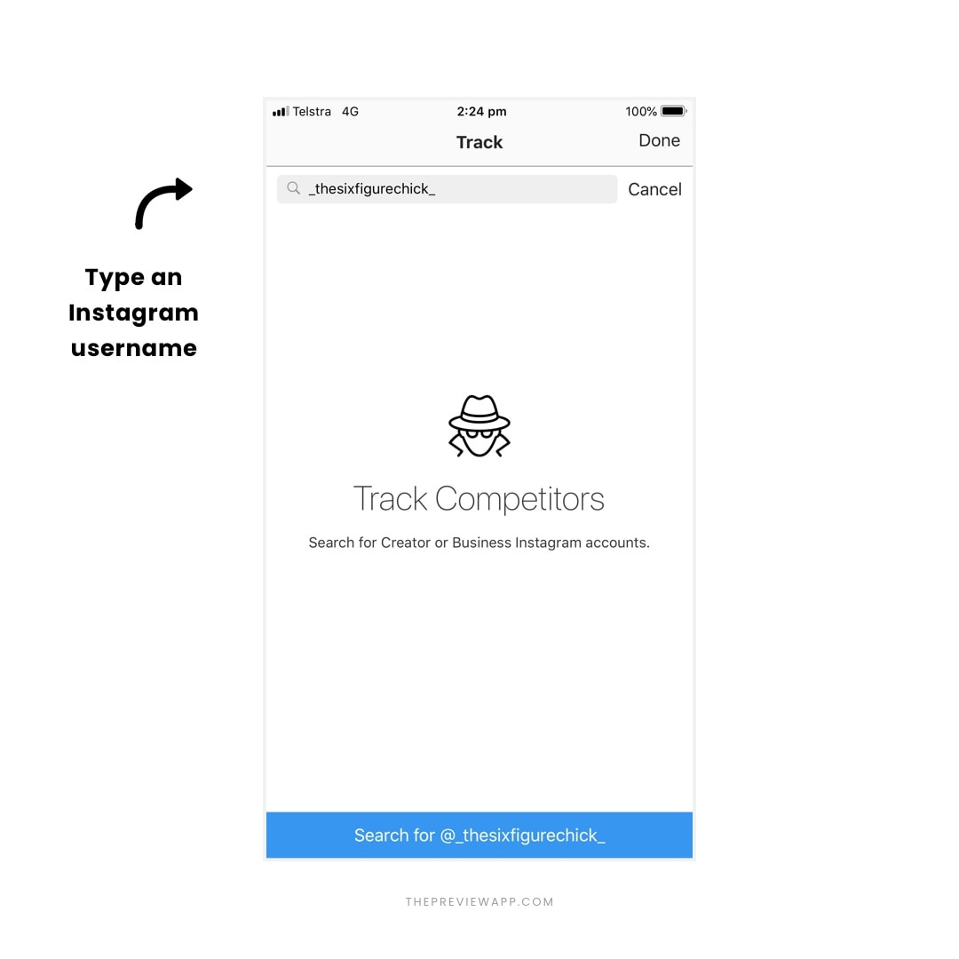 type any instagram username - track someone elses instagram followers