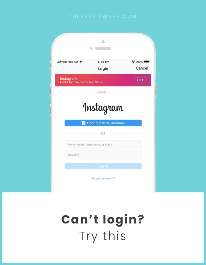 Can't login to Instagram account?