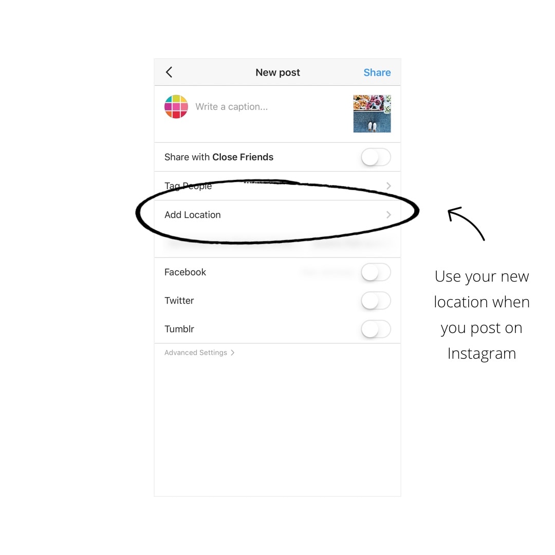 how to add your own location on instagram