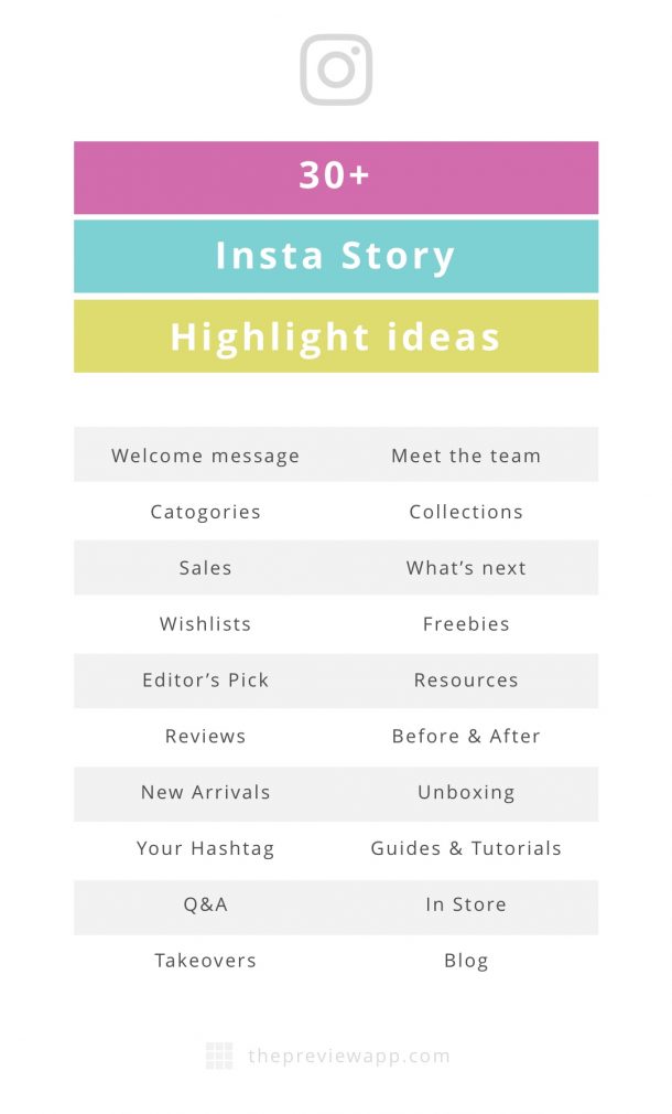 +30 Insta Story Highlight ideas for your Business