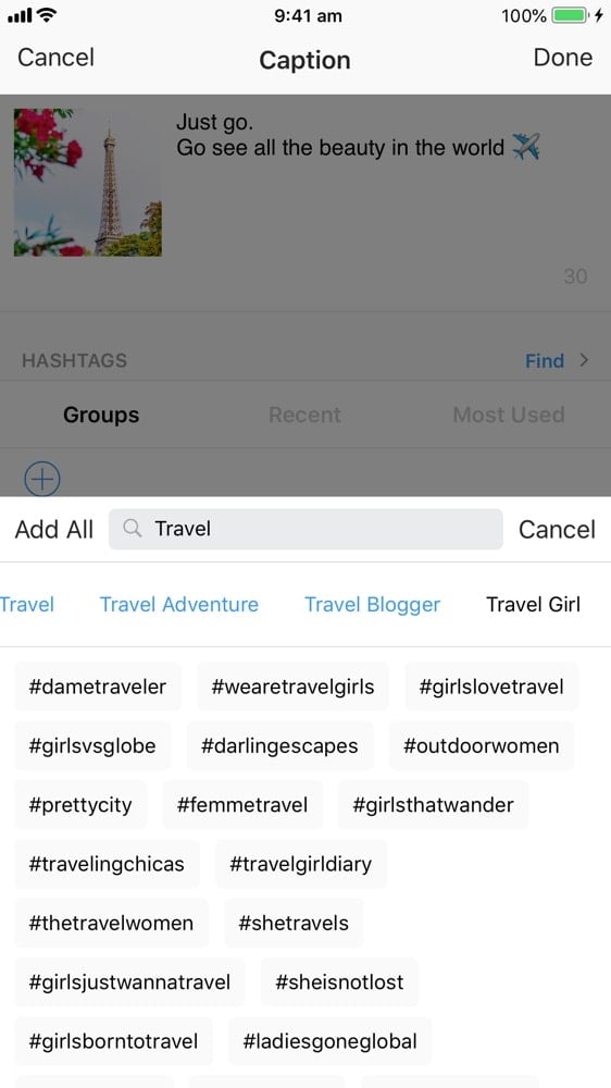 insta hashtag for travel