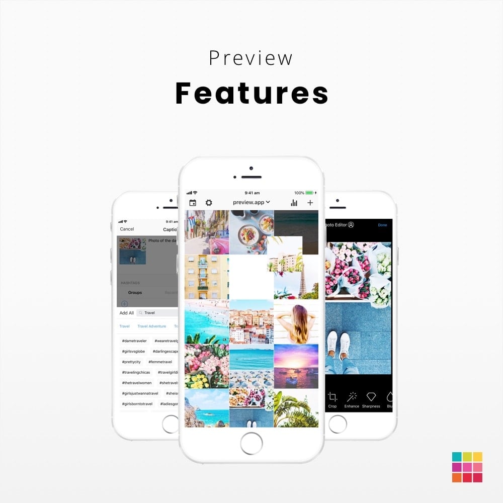 Features in Preview App for Instagram