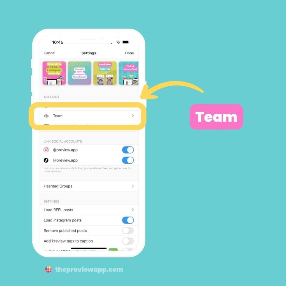 How To Share your Preview Feed with your Team?