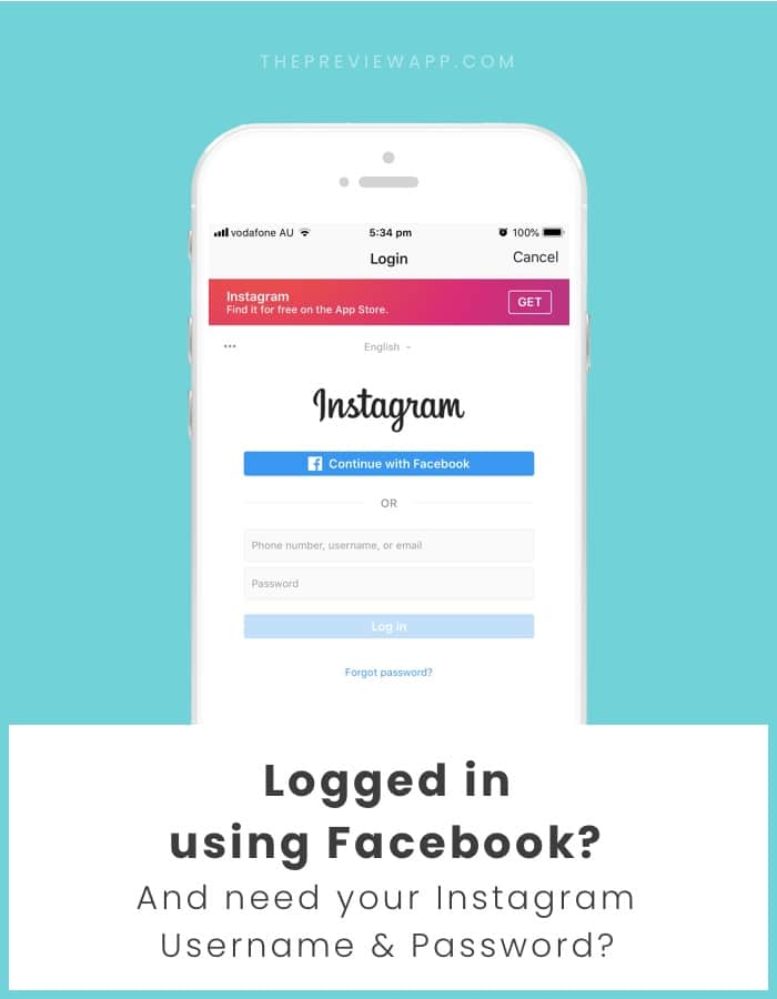 What is my Instagram password if I login with my Facebook