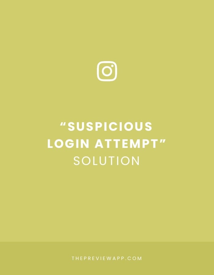 Suspicious login attempt Instagram solution