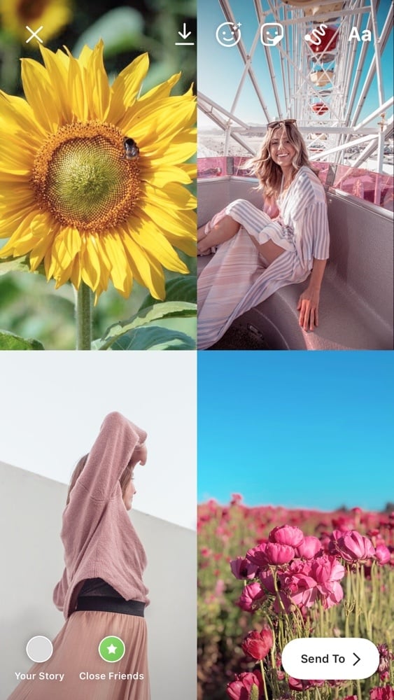 ik lees een boek Reden Snoep Instagram Story Photo Collage: inside the Instagram App!