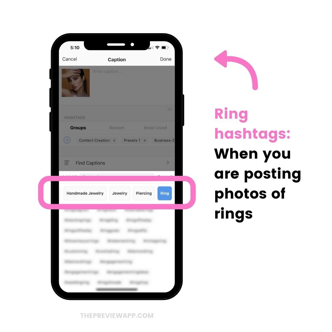 Instagram hashtags for jewelry business