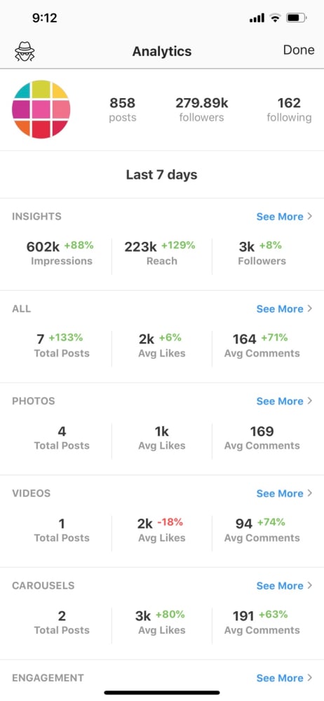 Instagram insights app