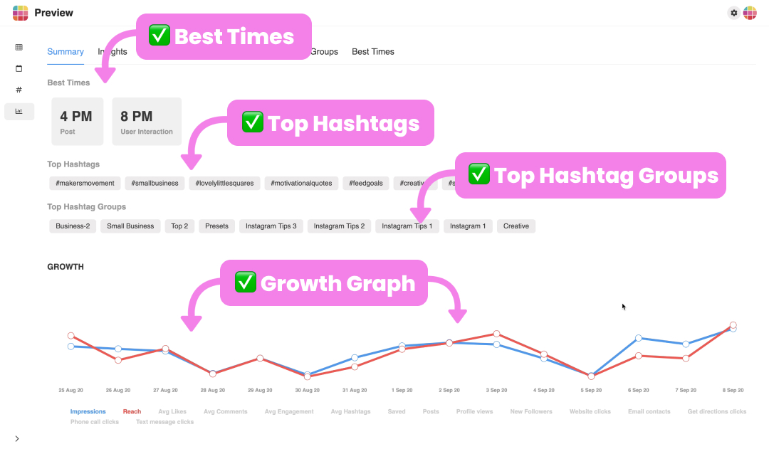 Instagram insights on Desktop