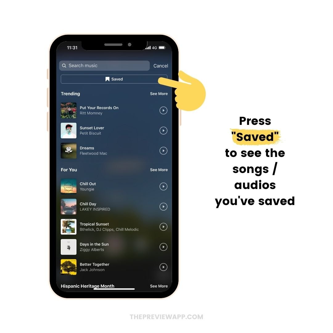 How to use the "Saved" Music feature on Instagram Reels & Story?