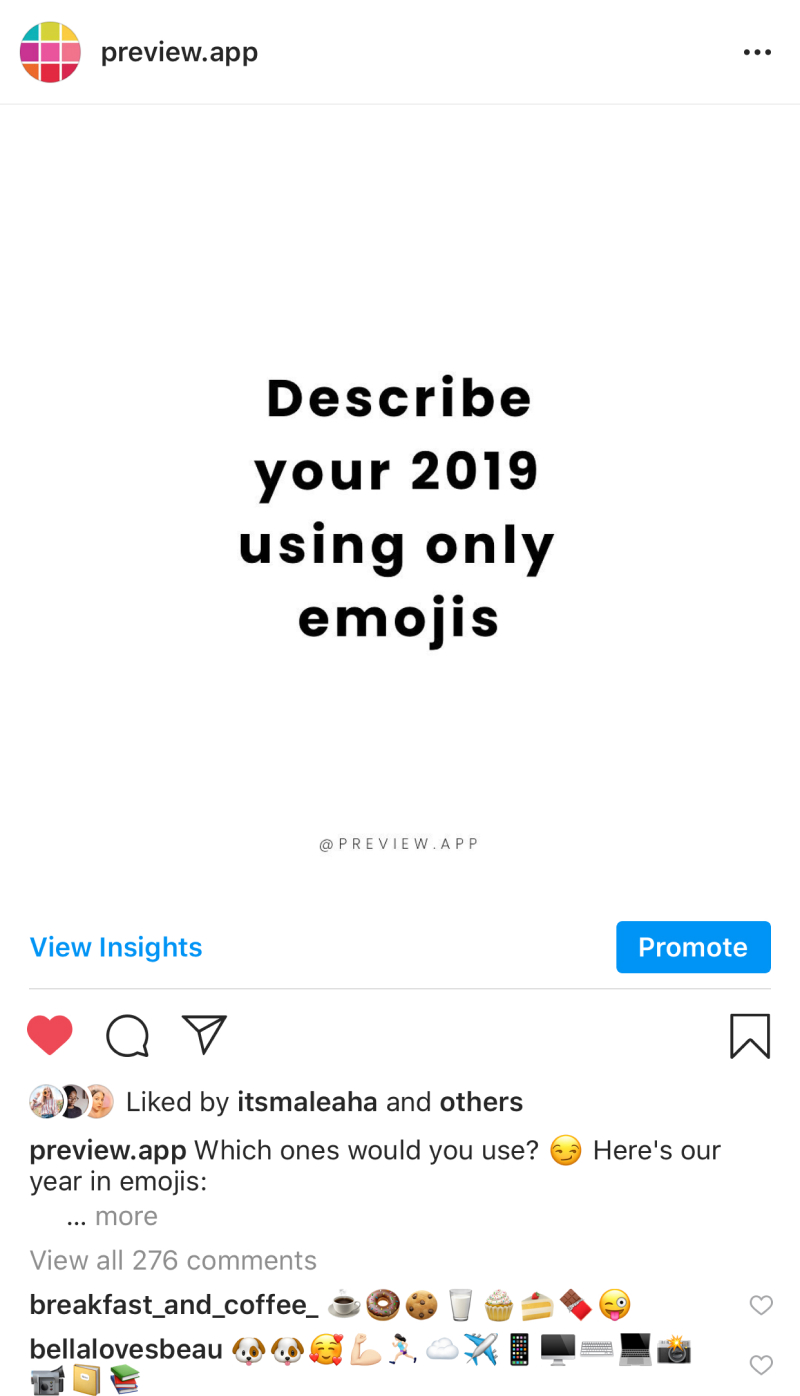 Instagram post ideas for the end of the year