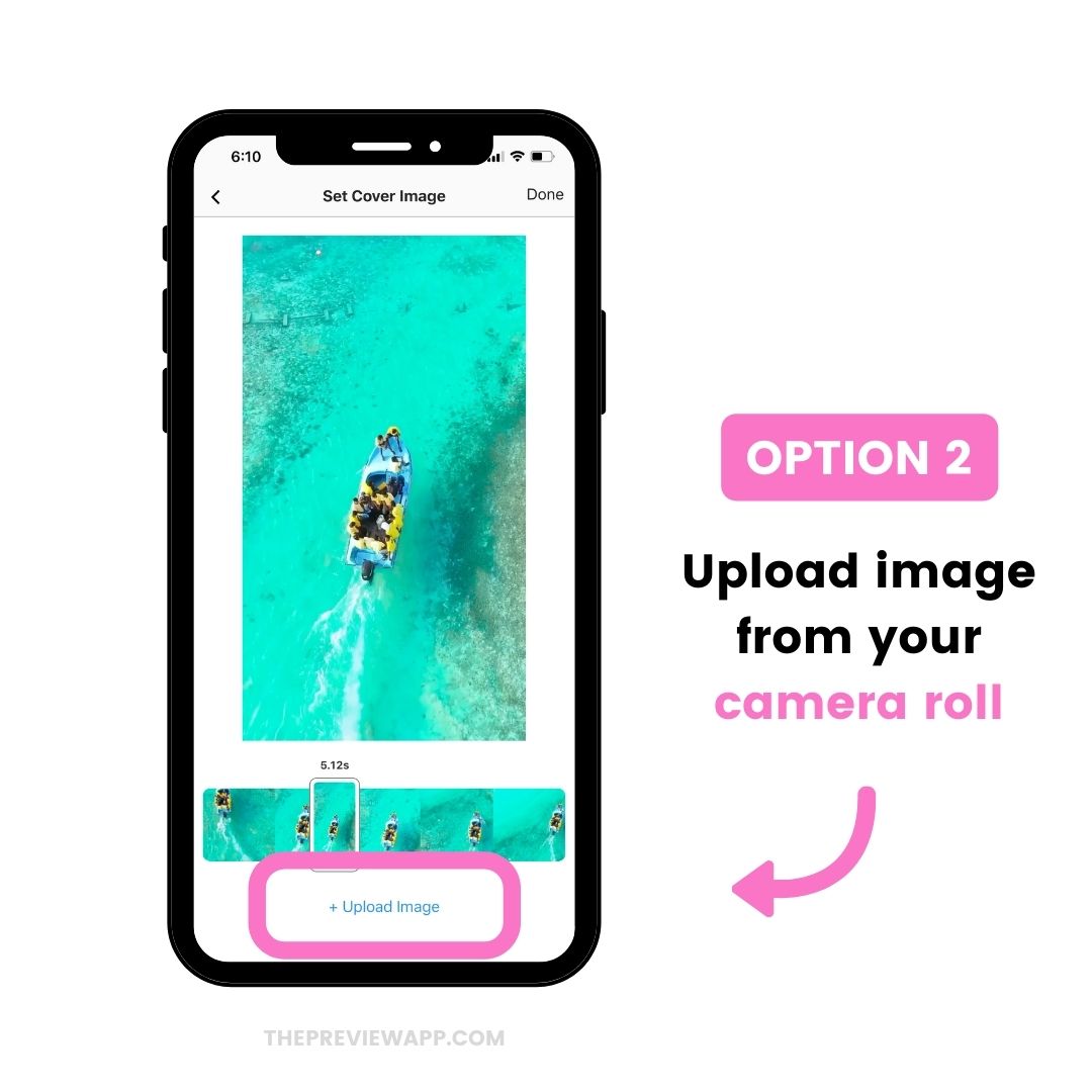 Upload Instagram Reels cover from camera roll