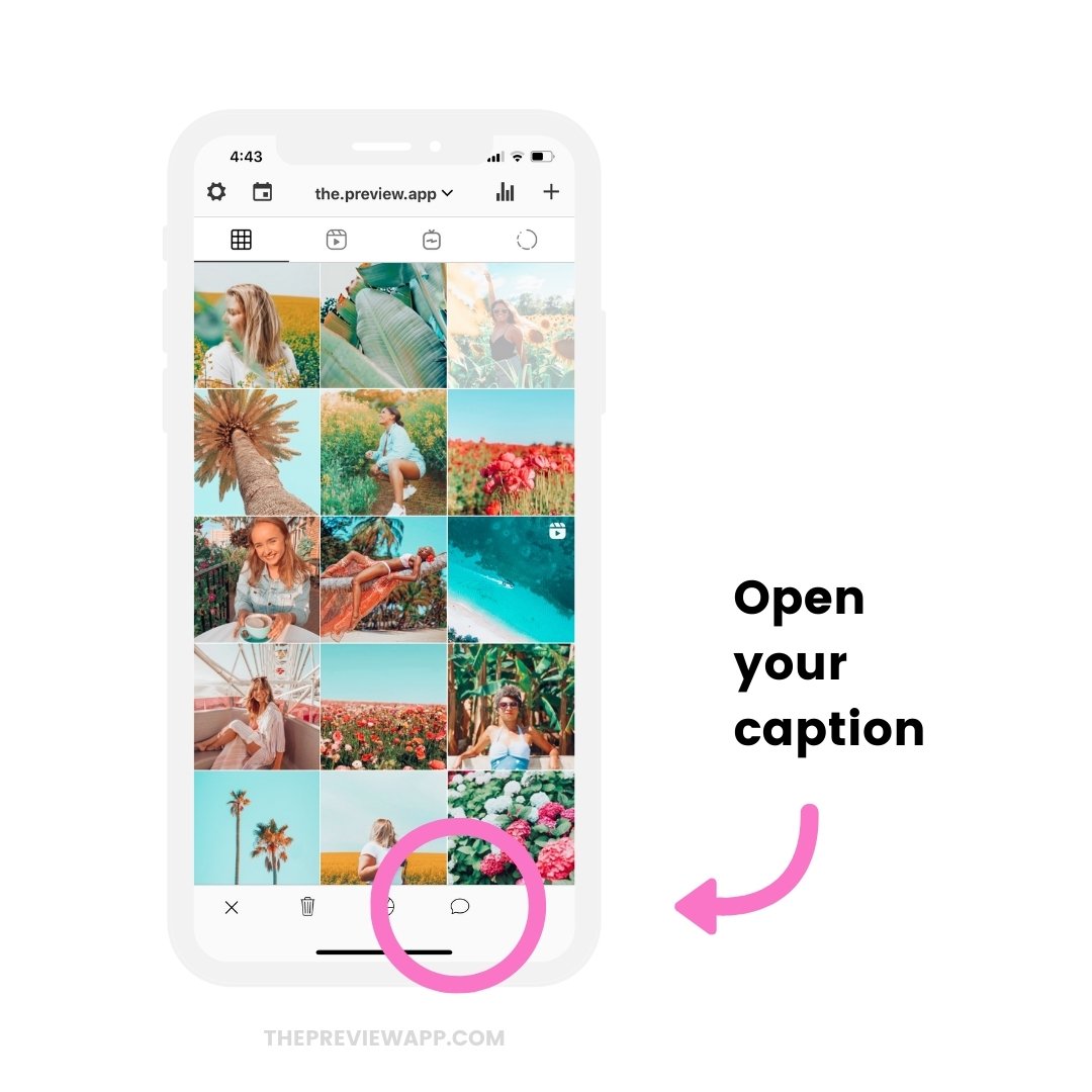 Caption button to open the auto-publish scheduling feature in Preview app