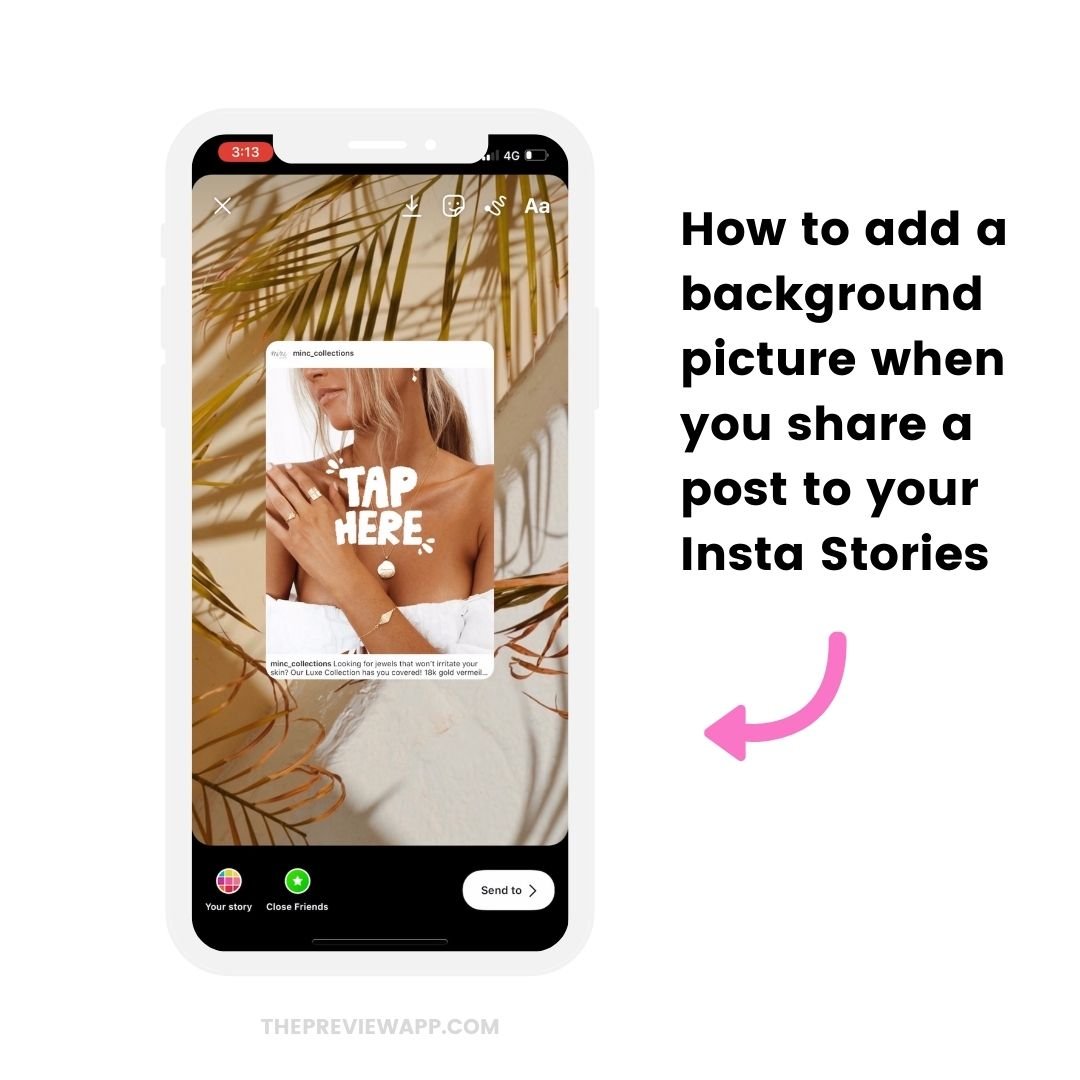 Add Background Photo when Sharing a Post to your Instagram Stories