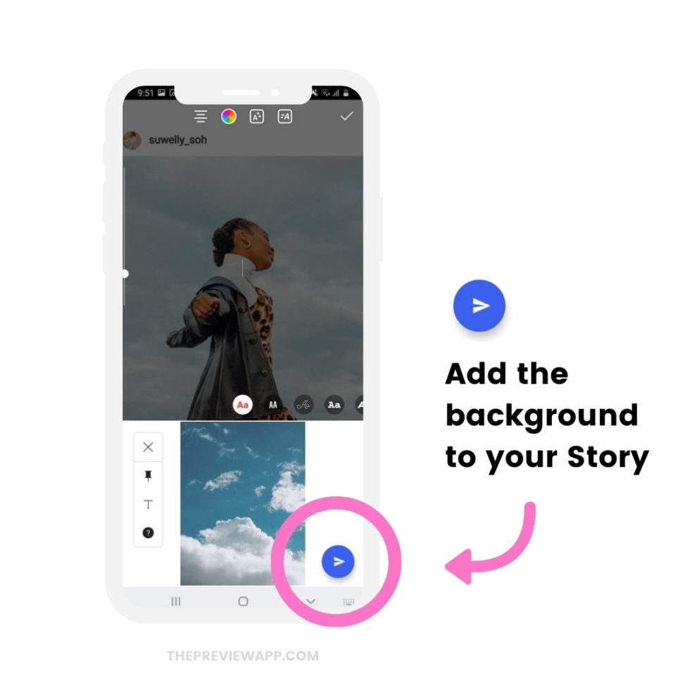 Add Background Photo when Sharing a Post to your Instagram