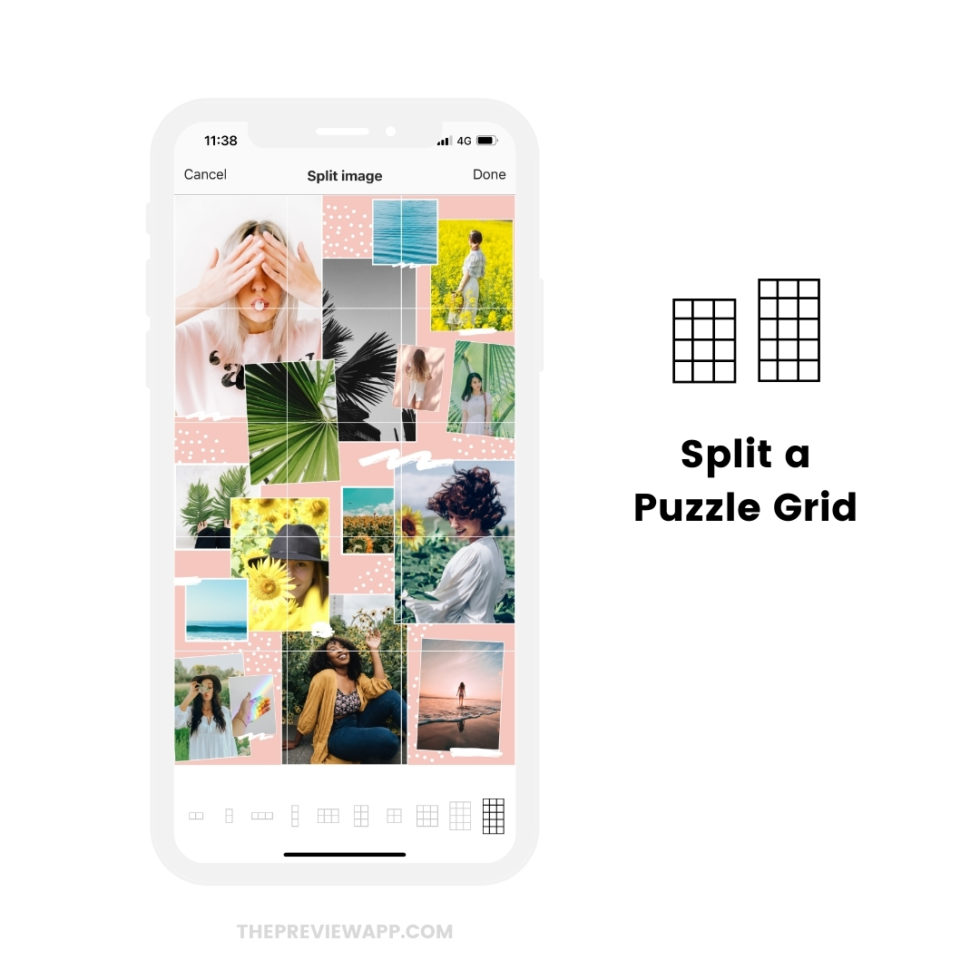 how to split photos into grid for instagram