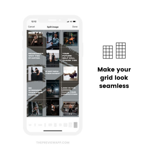 split pic in grids for instagram post