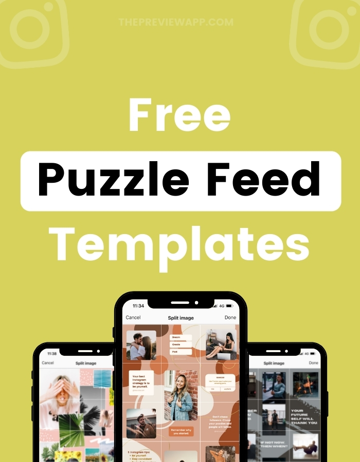 FREE TEMPLATES: Instagram Puzzle Feed WITHOUT Photoshop