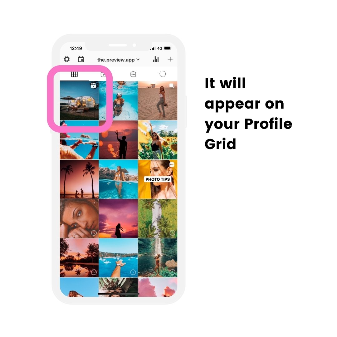 instagram reels add to profile grid