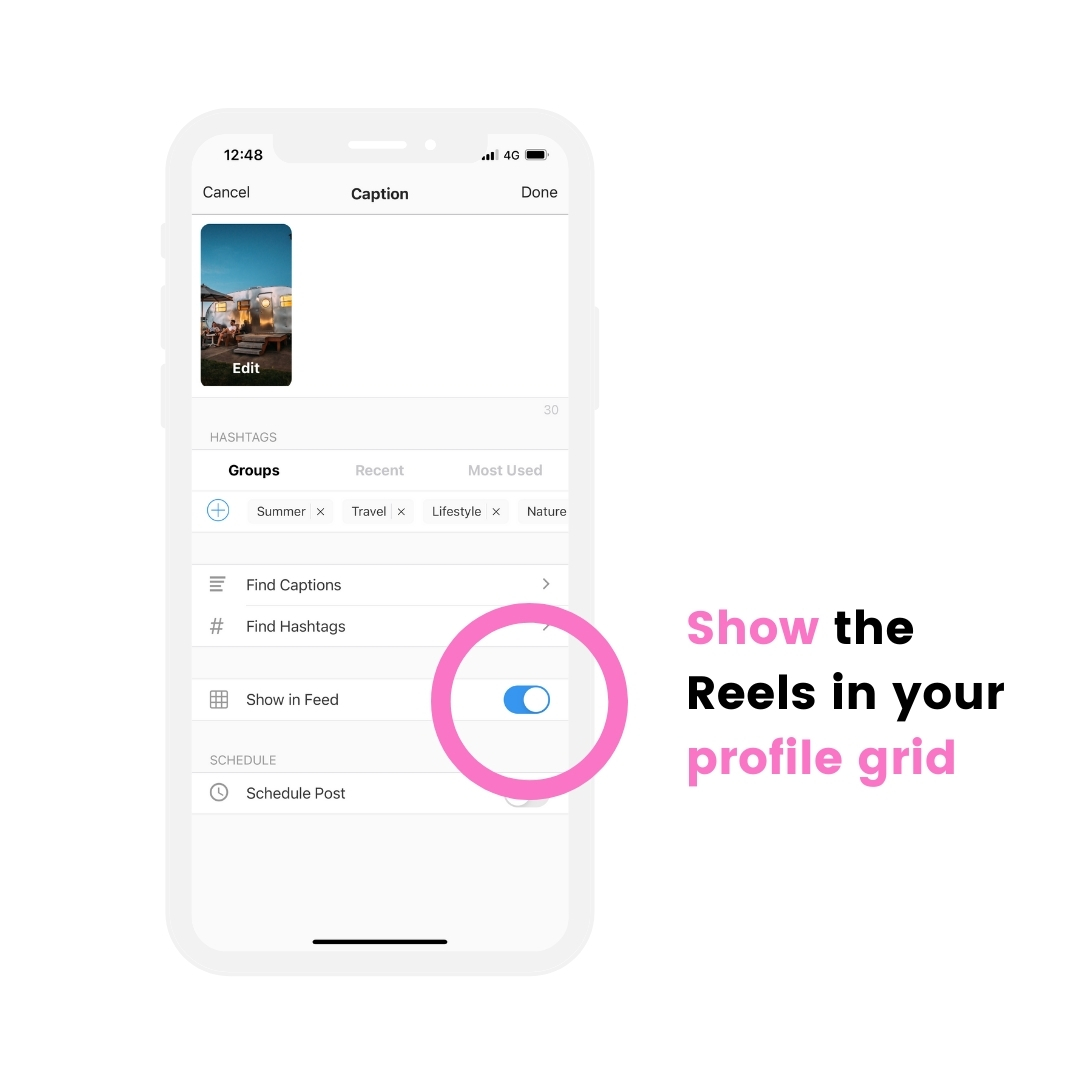 move reel back to profile grid