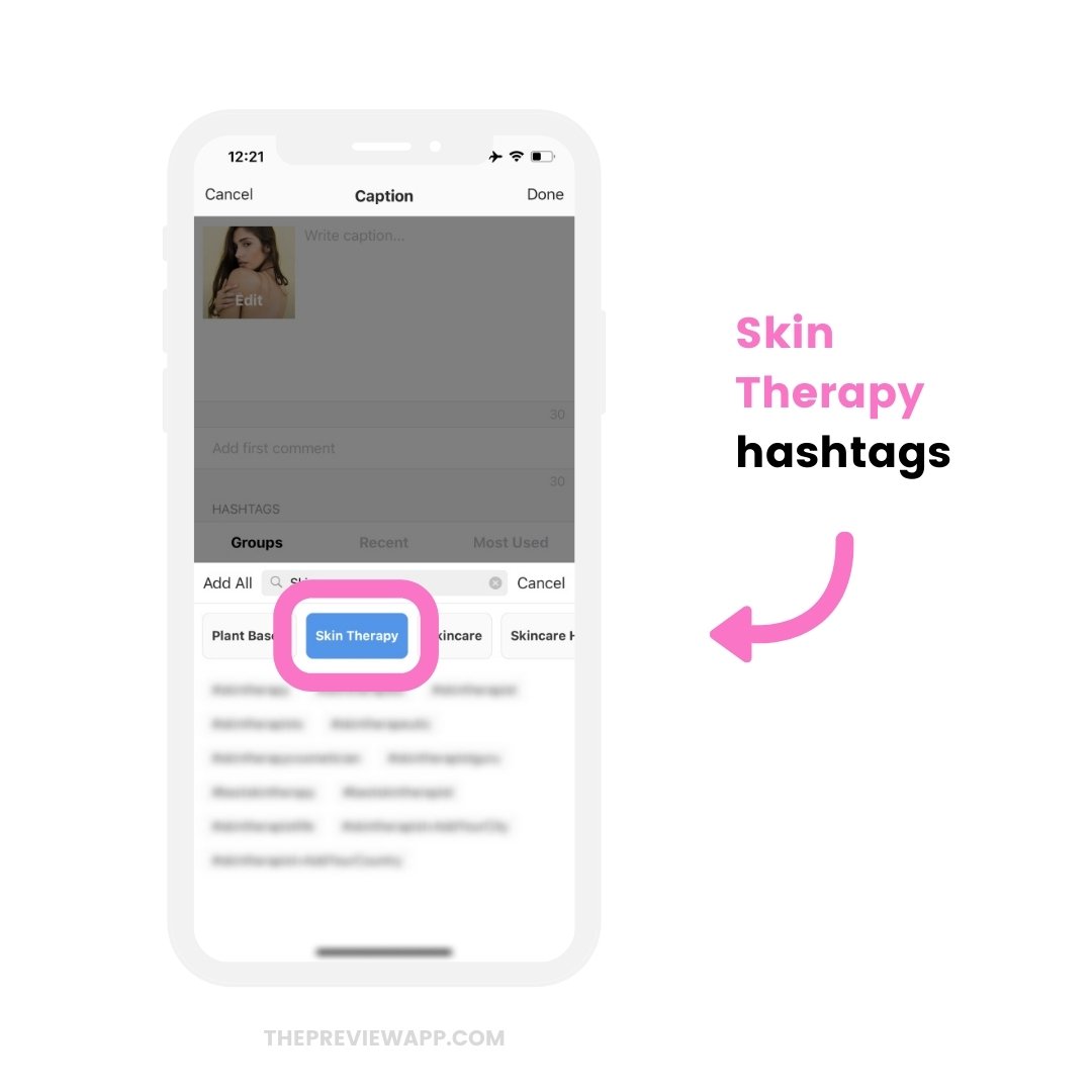 Skin therapy Instagram hashtags copy and paste
