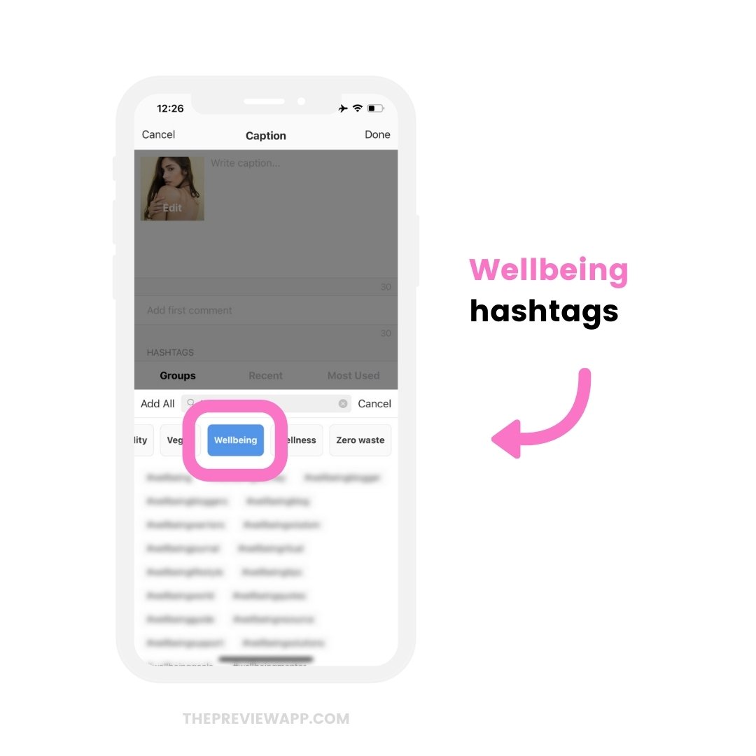 Wellbeing Instagram hashtags for skincare accounts (copy and paste)