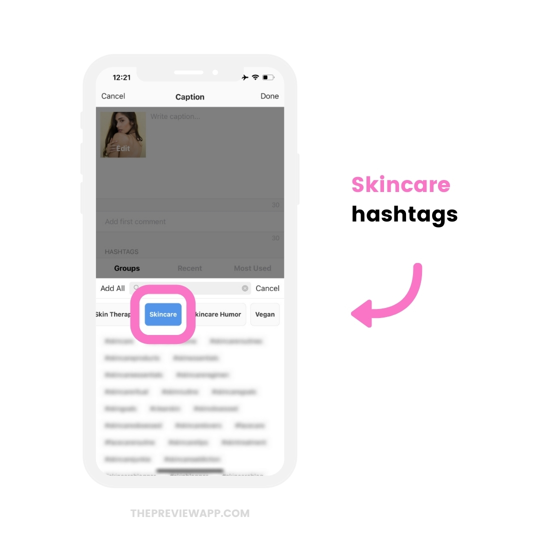 Skincare Instagram hashtags
