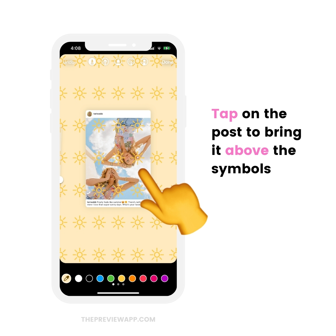 How to Put Emoji Background Behind a Post on Instagram Story?