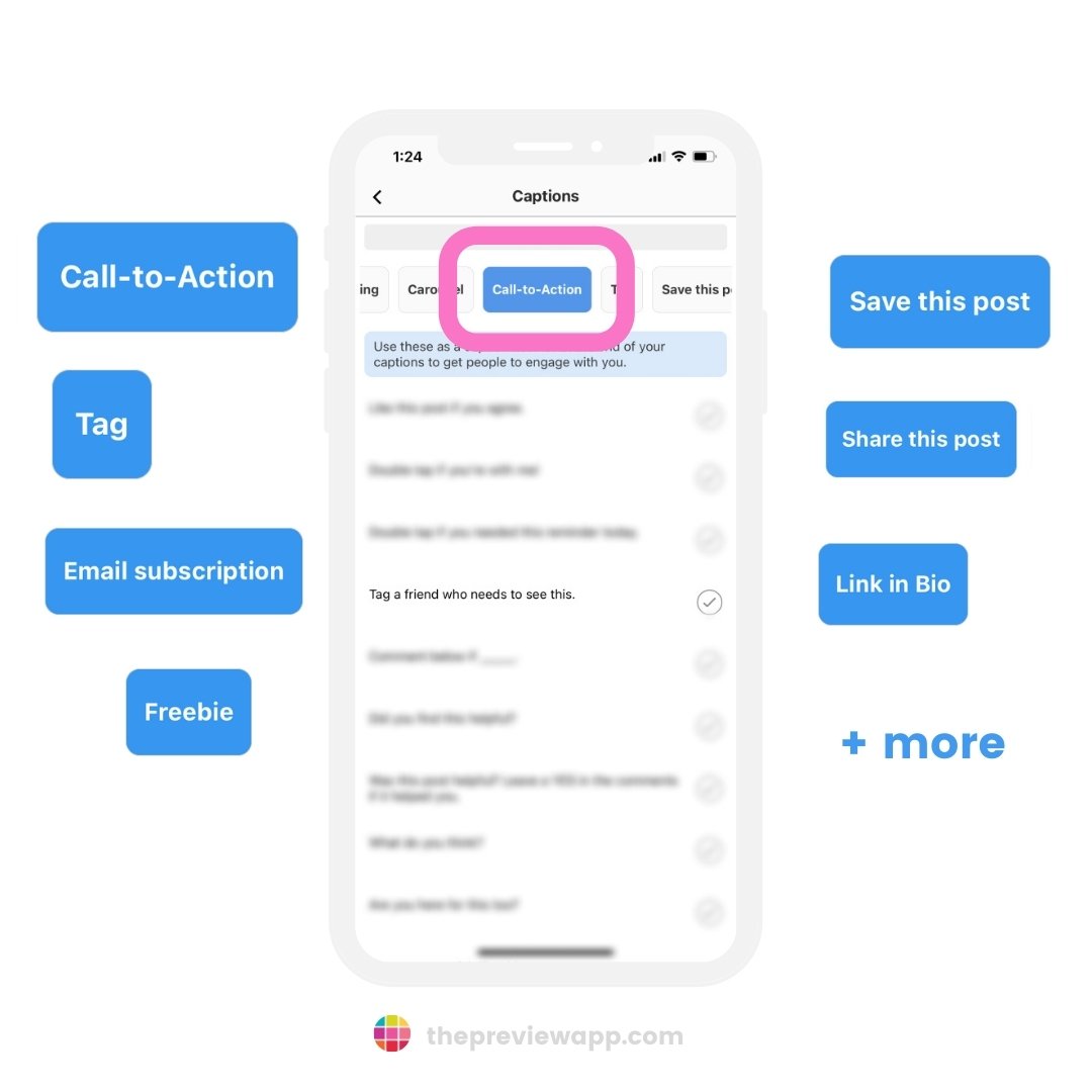 Cal-to-Action Instagram captions for interior design in Preview App