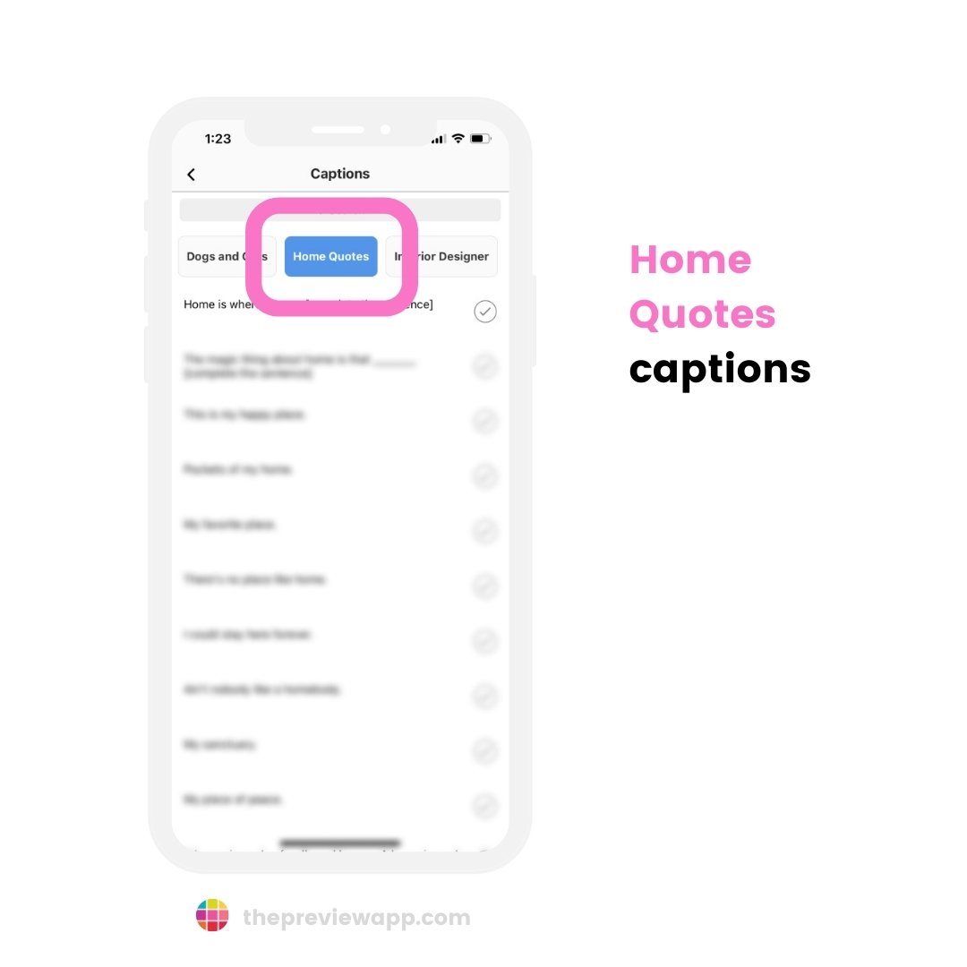Instagram captions for home quotes and interior designer in Preview App