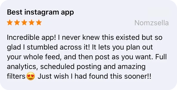 אפליקציית התצוגה המקדימה של Feed Instagram