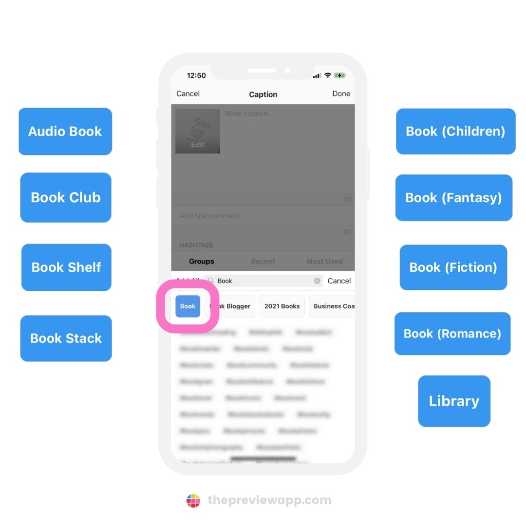 instagram hashtags for book