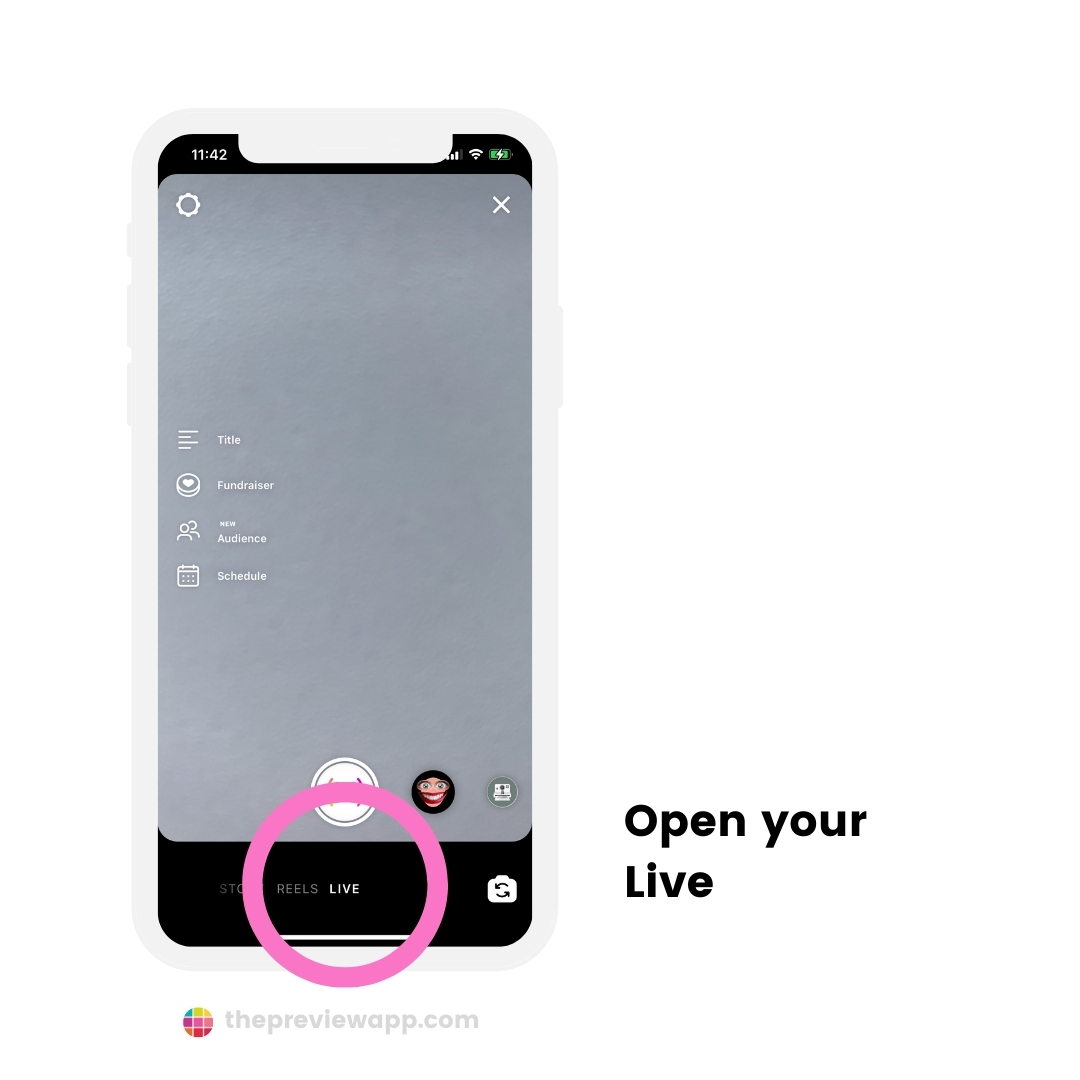 Instagram Live button