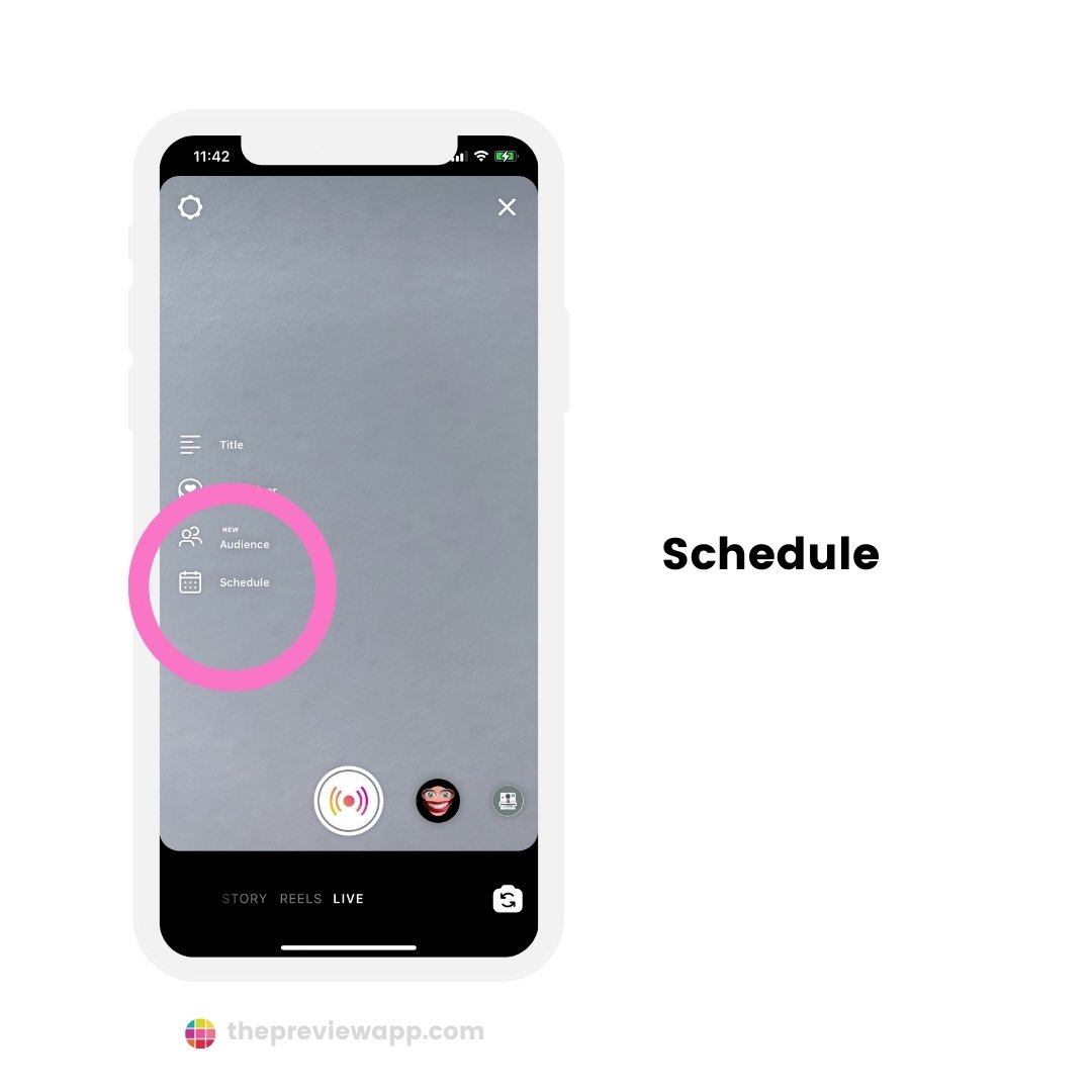 Schedule Instagram Live video