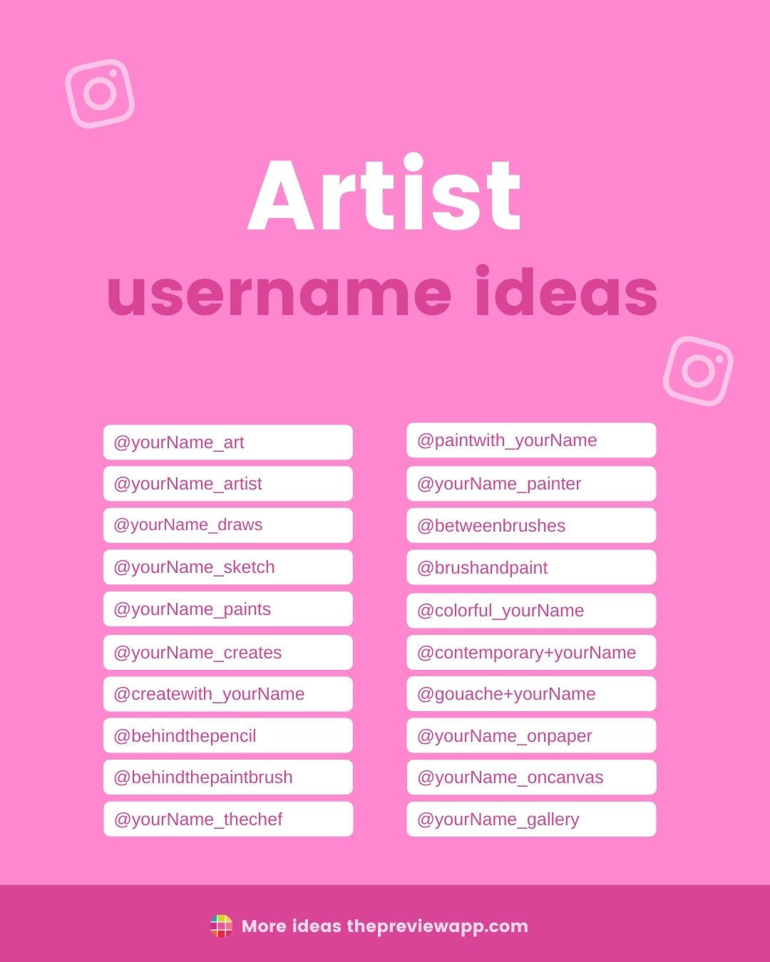 Instagram Username Ideas for Artists, Painters, Sketches