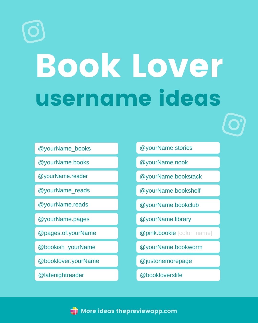 Usernames for book lovers