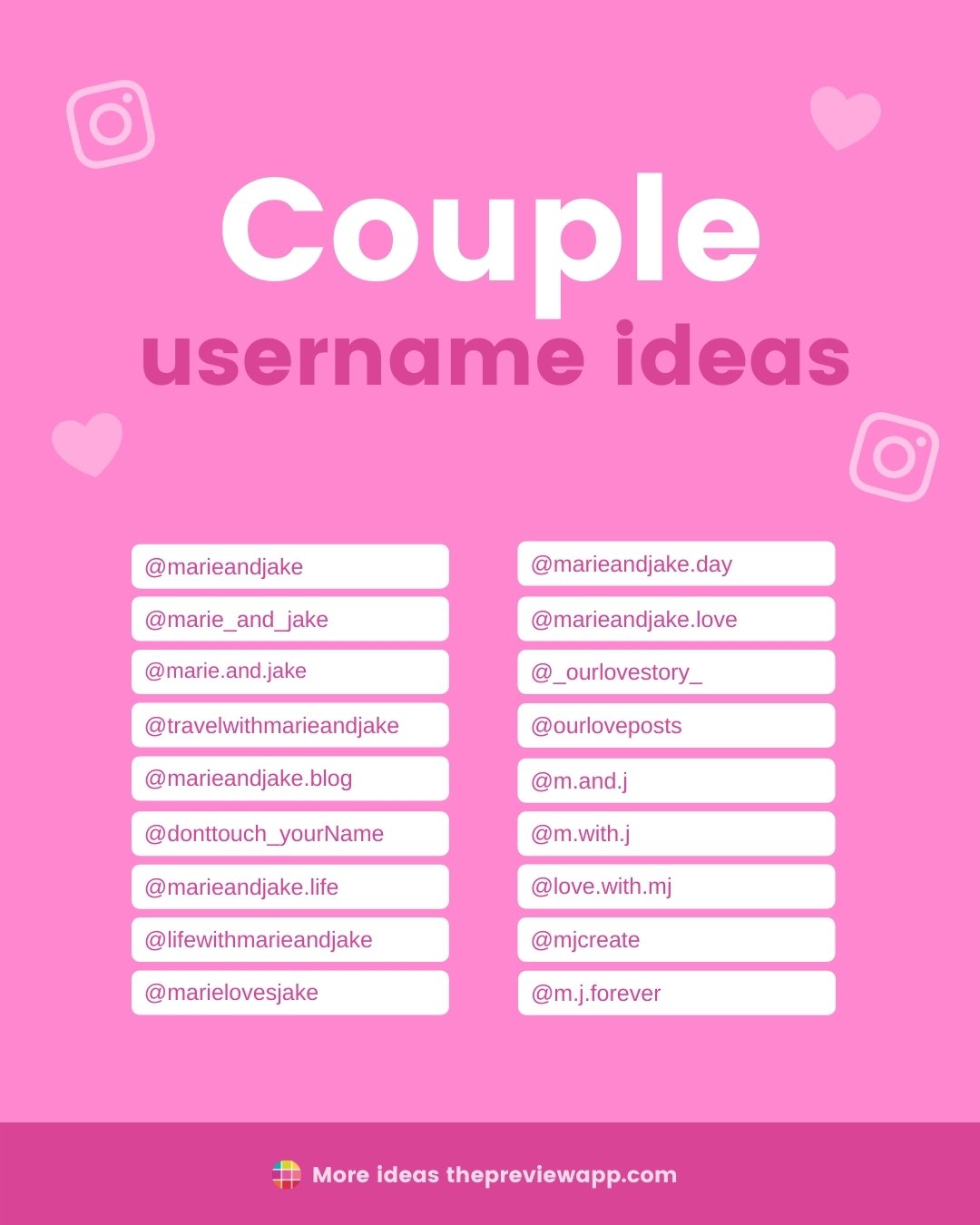 Instagram Username Ideas for Couples