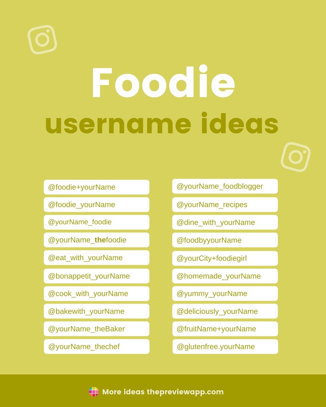 Instagram Username Ideas for Food lovers