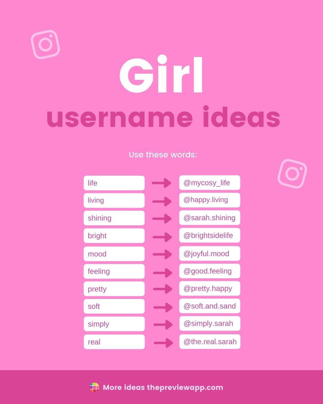 Instagram Names Ideas For Girls