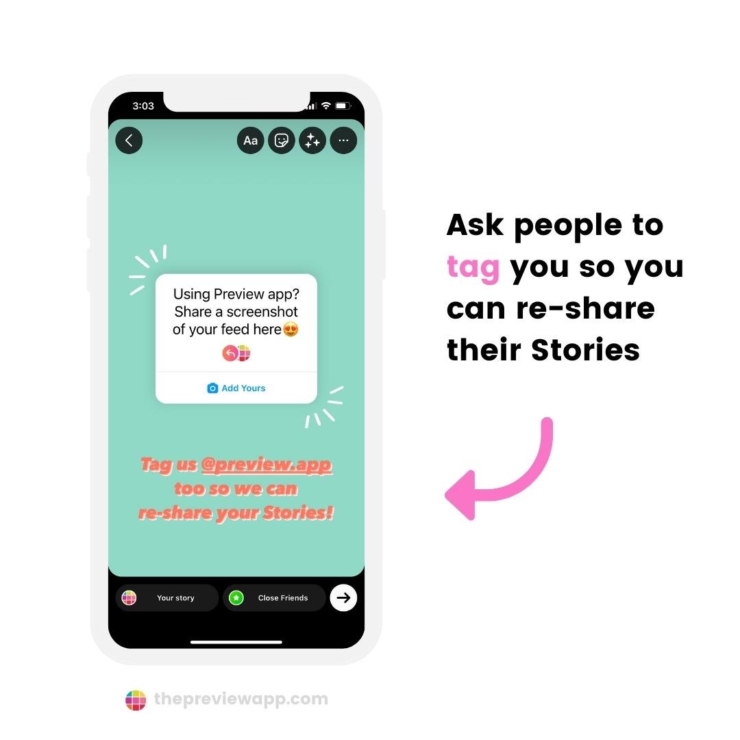 Instagram add yours sticker - tag people when you share their stories