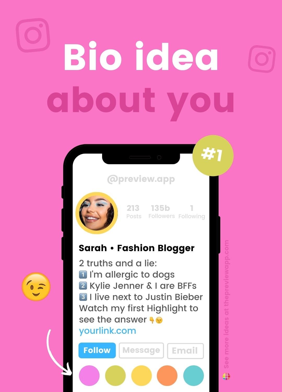 cool websites to put in instagram bio