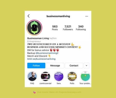 instagram bio ideas for business