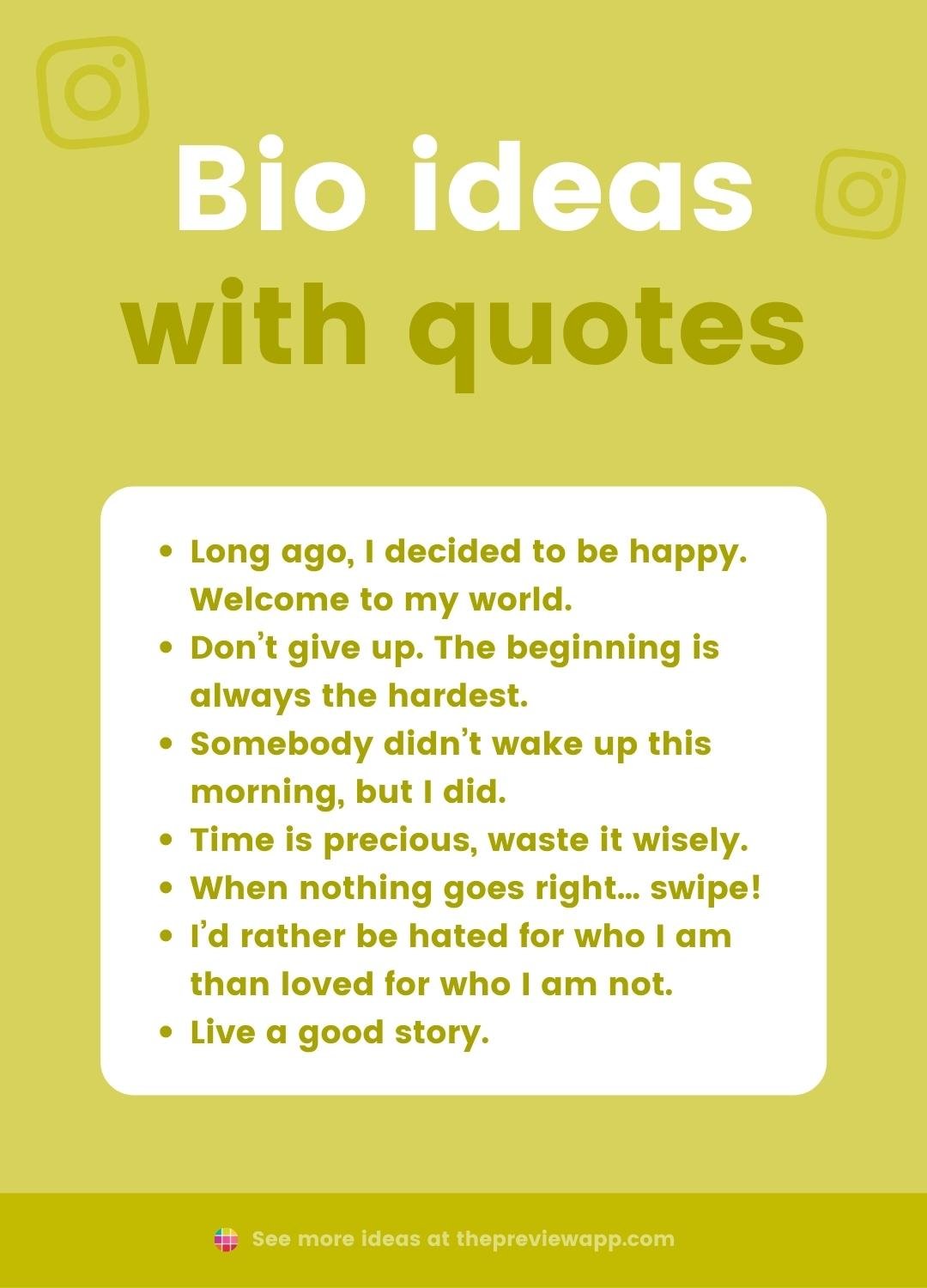 Bio ideas good 150 Instagram