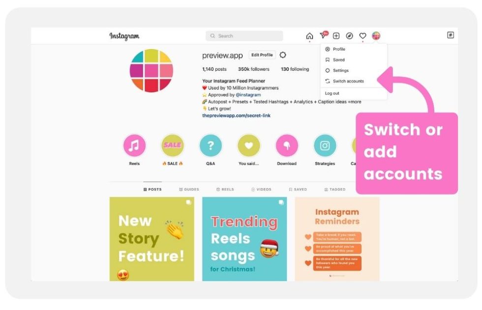 How to Manage & Switch between Multiple Instagram Accounts on Desktop