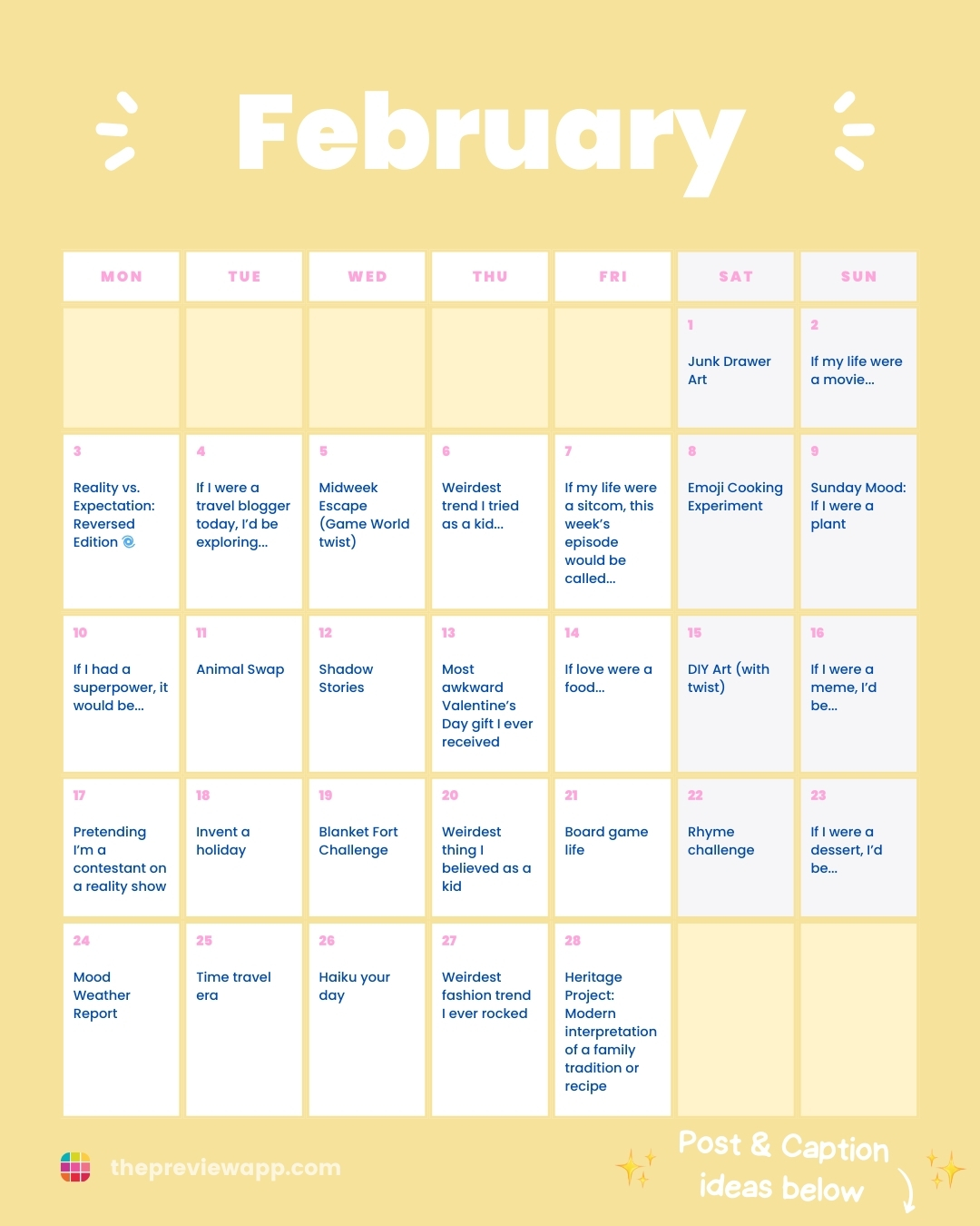 28 Unique February Instagram Post Ideas (2025 Content Calendar)