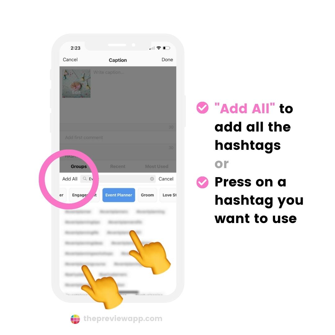 100 Instagram Hashtags for Event Planner (Done for you strategy)