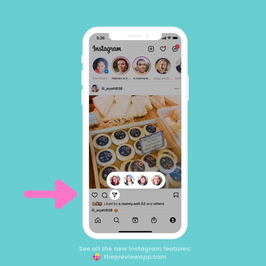 Instagram new features 2022 Direct Message shortcut